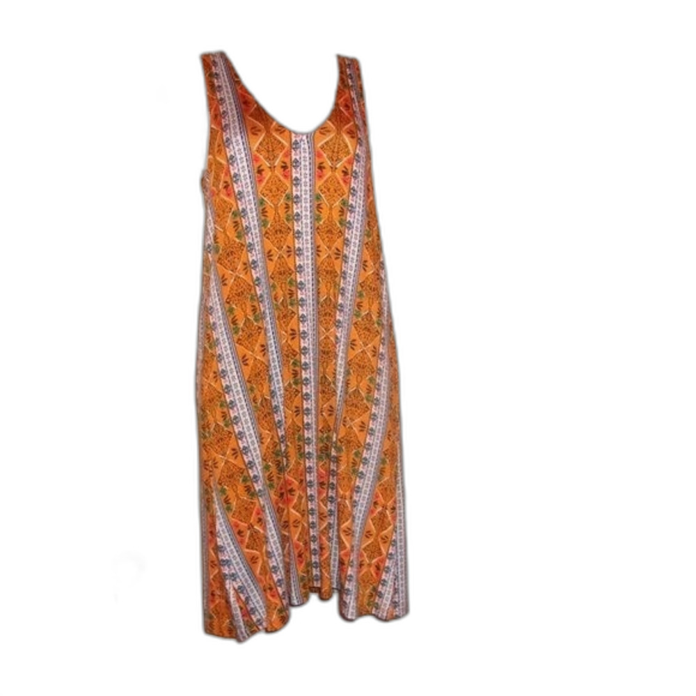 Pink Rose Small Peach Core Vertical Midi Dress NWT